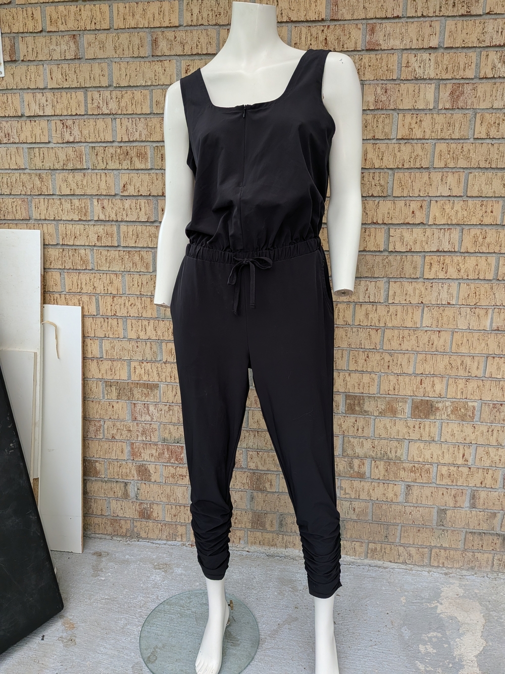 Classic Black Sleeveless Jumpsuit with Drawstring Waist